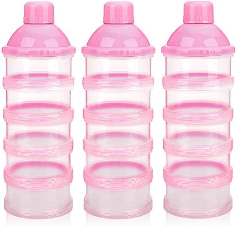 Accmor Formula Dispenser On The Go, 5 Compartments Stackable Formula Container by Accmor
