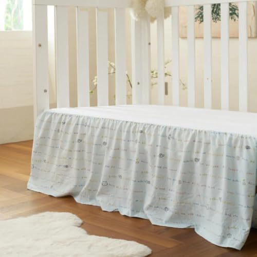 Crib Skirt Dust Ruffle 14" Drop, Fits 28" x 52" - Image 2