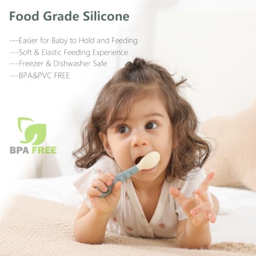 Seposeve Silicone Baby Spoons – Soft BLW Self Feeding Spoons - Image 3