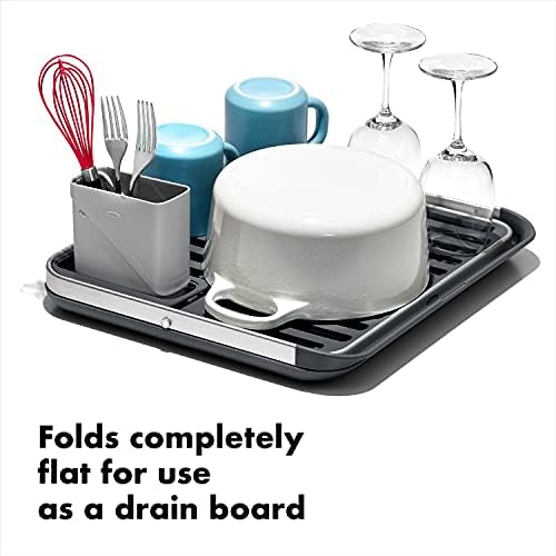 OXO Good Grips Aluminum Fold Flat Dish Drying Rack, - Image 2