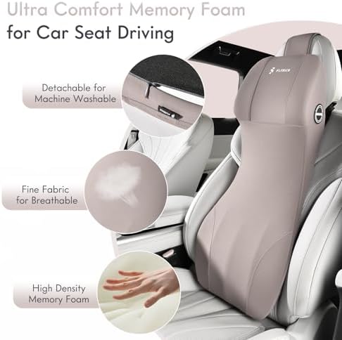 FLORICH 2-in-1 Memory Foam Car Seat Lumbar Support - Image 3