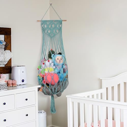 63 Inch Stuffed Animal Storage Hammock Corner, Stuffy Plushie Net - Image 2