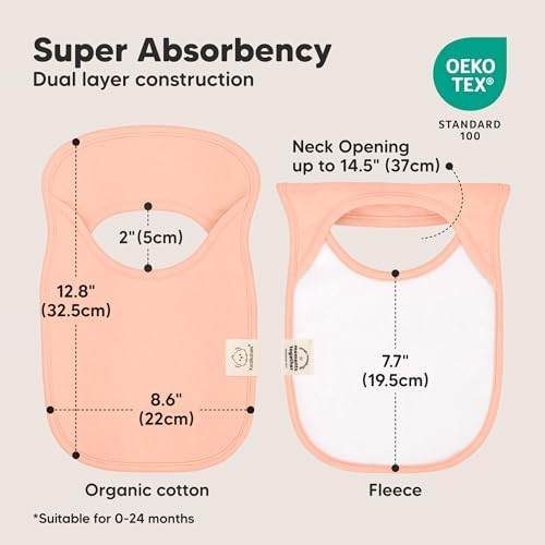 KeaBabies 8-Pack Bibs for Baby Girls, Pullover Baby Bibs - Image 3