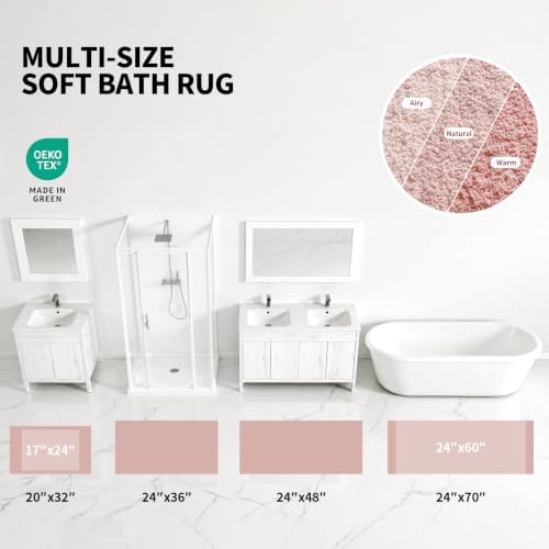 ILANGO Bathroom Rugs 60" × 24", Extra Soft Absorbent Microfiber Bath Rugs - Image 2