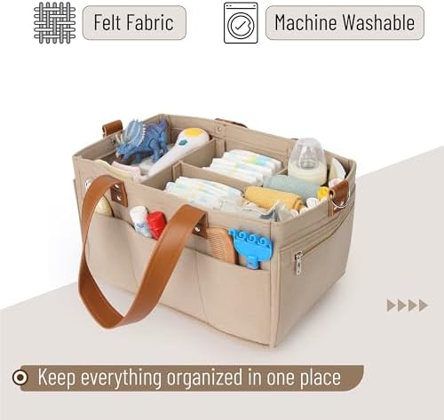 Mr. Pen- Baby Diaper Caddy Organizer, Leather Strap, Baby Organizer - Image 4