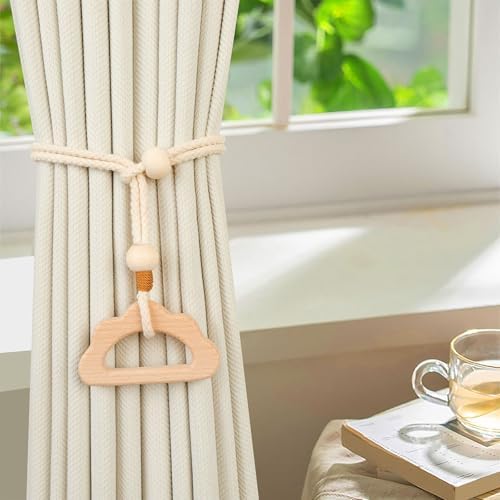 2 Pack Wooden Curtain Tiebacks - Image 3