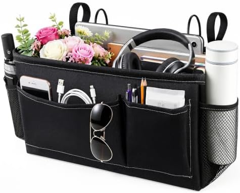 Fab totes Bedside Caddy for Dorm Bed, Bedside Storage Bag Hanging Organizer by Fabtotes