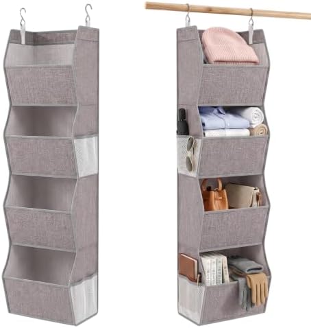 Libeder 4 Shelf Hanging Closet Organizer and Storage, Heather Grey by Libeder