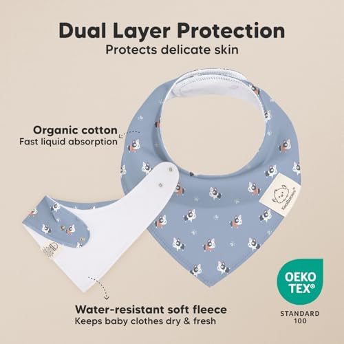 8pk Organic Baby Bandana Bibs for Drooling and Teething - Image 2