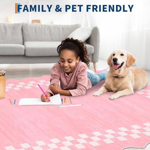 GarveeHome Washable Rug 5x7 for Living Room Large Bedroom Scalloped Rug - Image 3