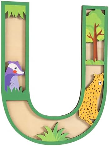 3D Layered Safari Nursery Wooden Letters by Unknown