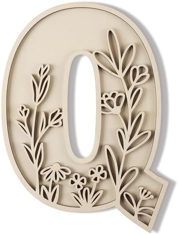 Layered 12 Inch Large Wooden Letters Q by LonganCraft