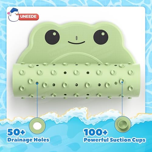 UNEEDE Kids Bathtub Mat Non Slip, Soft Rubber Shower Mat - Image 3