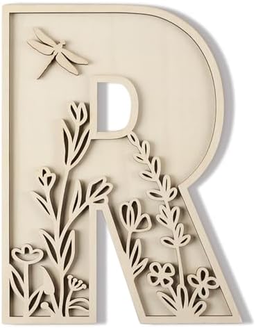 Layered 12 Inch Large Wooden Letters R by LonganCraft