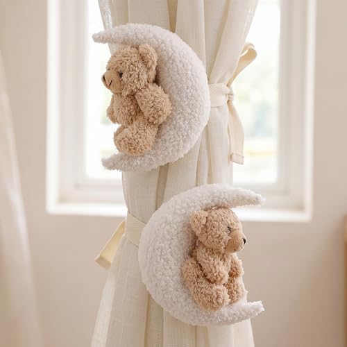 Chumia 2 Pack Moon Bear Curtain Tiebacks Cute Nursery Decor - Image 6