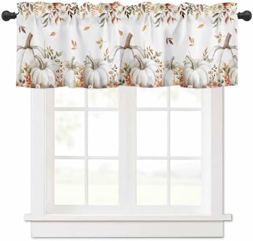 Vandarllin Fall Floral Leaves Kitchen Curtains Valances by VandarllinHomeKitchenDecor