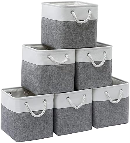 MidmmVick 11 x 11 Inch Cube Storage Bins, 6 Pack Large Collapsible Fabric by Midmmvick
