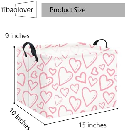 Rectangular Valentines Basket for Home Kitchen Girls Cute Kids Storage Bin - Image 6