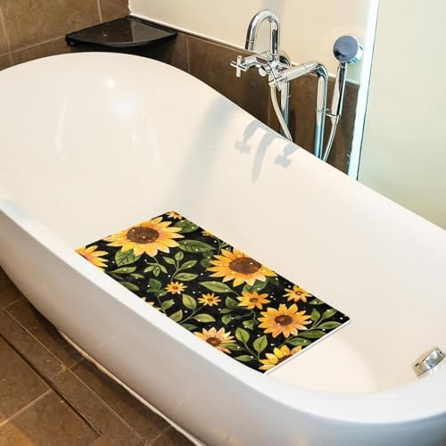 Shower Mat Non Slip, Sunflowers Pattern Anti Slip Bath Mat - Image 5