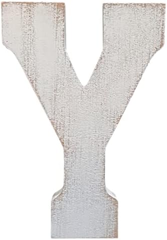 ABELOTS Large Wood Letter Distressed White Wash Alphabet Wall Décor Monogram by ABELOTS