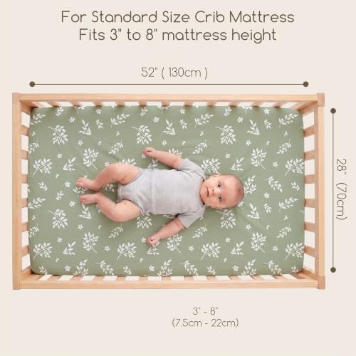 3 Pack Baby Crib Sheets for Boys Girls 52x28 Fitted Crib Sheet - Image 4