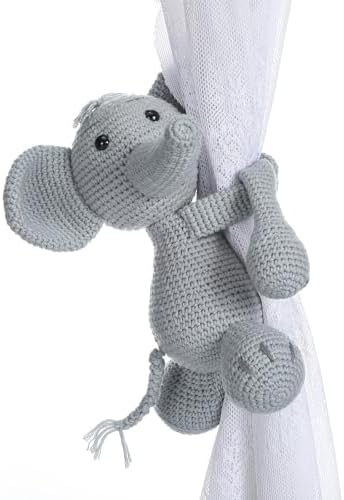 Moukeren Safari Animals Curtain Tie Back Elephant Shape Curtain Tie Back Jungle by Moukeren