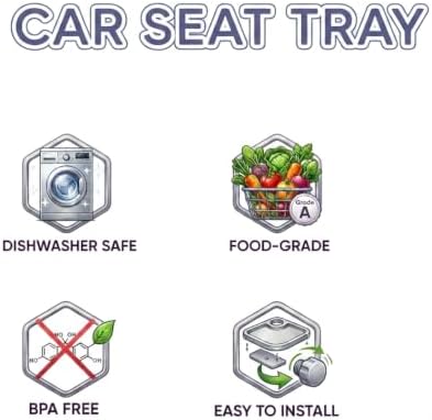 Car Seat Tray, Adjustable Base and Silicone-Supported Anti-Shake Cup Holder - Image 5