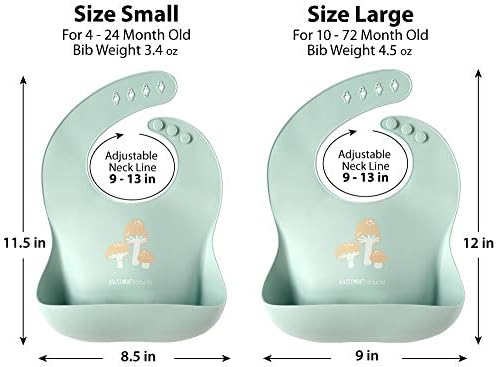 2-Pack Waterproof Silicone Baby Bib Lightweight Comfortable Easy-Wipe Clean - Image 2