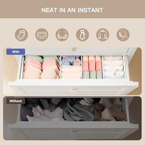 Criusia Drawer Organizer Clothes, 10 Pack Dresser Organizer - Image 3
