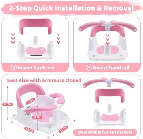 Baby Bath Seat for Babies 6 Months & Up Sitting Up, Infant Bath Seat - Image 3