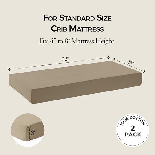 Dreamology Standard Crib Sheets, 2 Pack, Cotton Crib Sheet, Soft & Breathable - Image 2