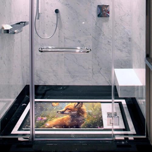 Bathtub Mat Non Slip 26.8x15.1 Inch, Fox Butterfly Shower Mat - Image 6