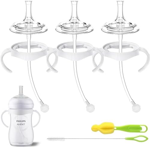 Straw Cup Conversion Kit for Philips Avent Natural Baby Bottles, Sippy Cups by Qunland