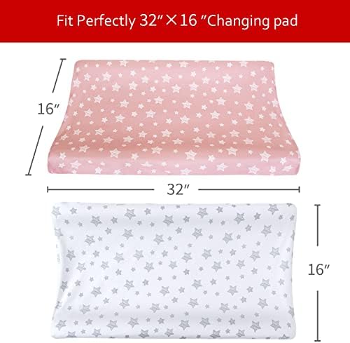 Changing Pad Cover for Girls 2 Pack, Soft Unisex Diaper Change Table Sheets - Image 5