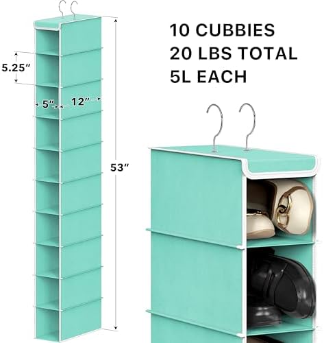 Simple Houseware 10 Shelves Closet Hanging Shoe Organizer - Image 3