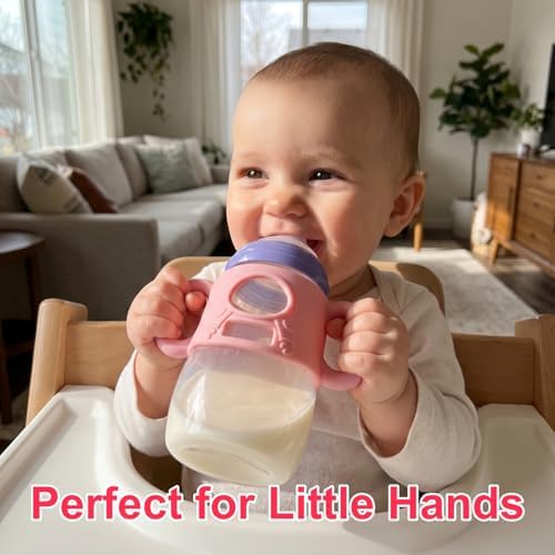 3 Pink Silicone Handles Fit for Lansinoh Anti-Colic 5 & 8oz PP Bottles - Image 2