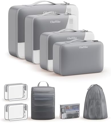 OlarHike 9 Set Packing Cubes for Travel, Gifts for Women Mom, Anti-Tearing by OlarHike