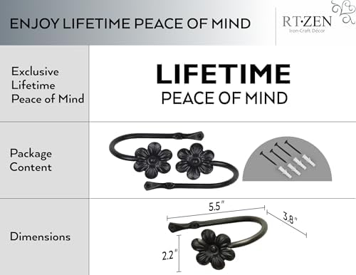 RTZEN Decorative Metal Curtain Tiebacks - Image 4