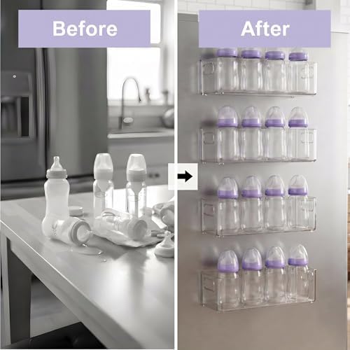 MGY 4Pack Clear Magnetic Baby Bottle Organizer - Image 3
