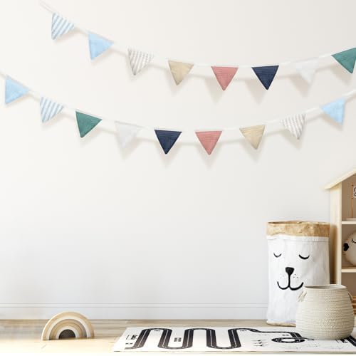 Oudain 2 Pcs Pennant Banner Flags Nursery Garland Triangle, Elegant Color - Image 5