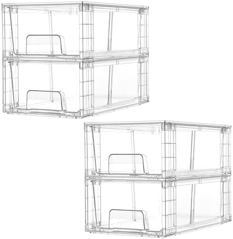 Vtopmart 4 Pack Stackable Clear Drawer by Vtopmart