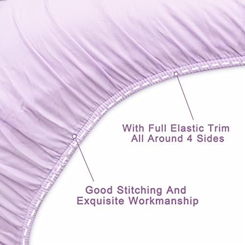 FLXXIE 4-Piece Microfiber Toddler Bedding Set, Light Purple - Image 3