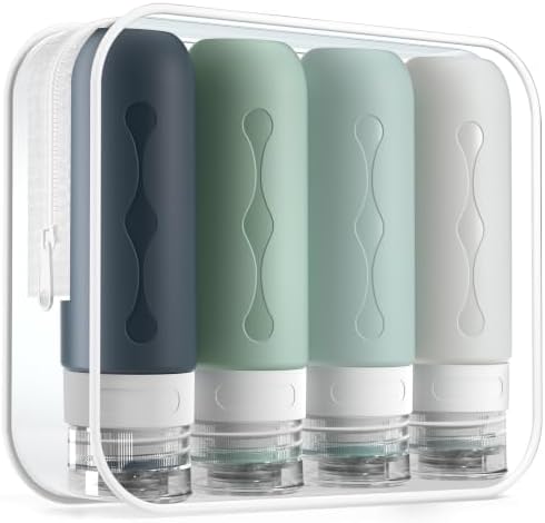 Gemice Travel Bottles for Toiletries, Tsa Approved, Travel Size Containers by GemiceBeautyTools