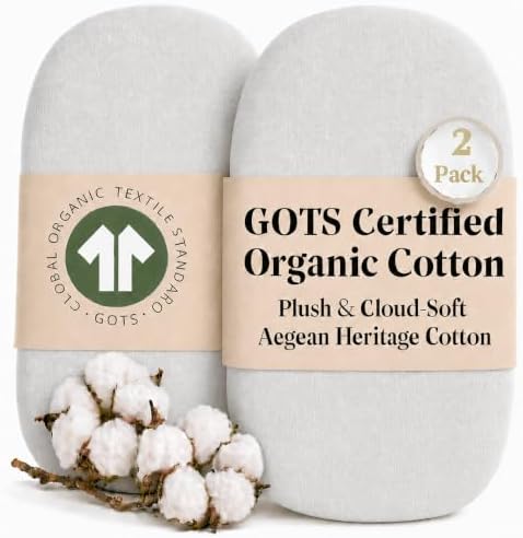 2-Pack GOTS 100% Organic Cotton Bassinet Sheets by Purityfromthefirstsleep