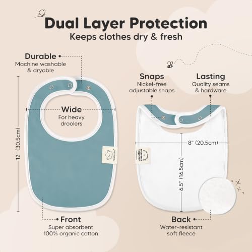 KeaBabies 8-Pack Organic Baby Bibs - Image 3