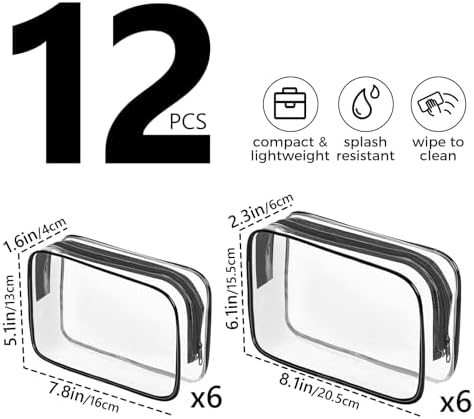AURUZA Clear Makeup Bag, Portable Travel Toiletry Bags - Image 2