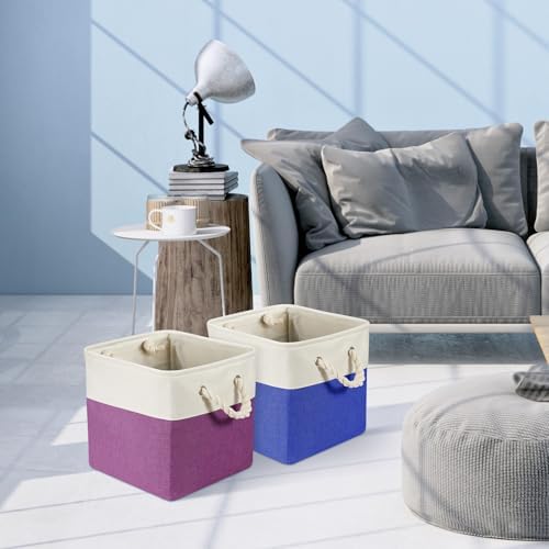 Geiserailie 6 Pcs 13 x 13 Inch Cube Storage Bins Fabric Storage Organizer Bins - Image 7
