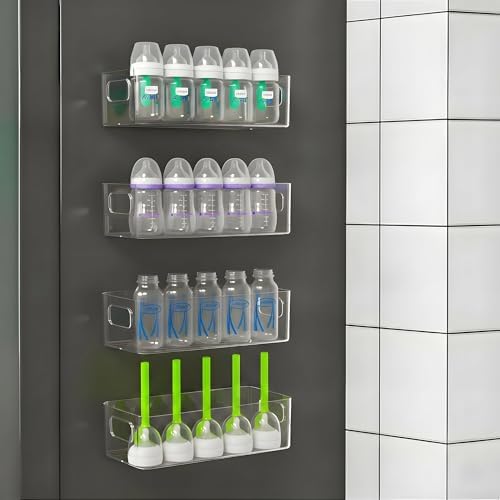 MGY 4Pack Clear Magnetic Baby Bottle Organizer by Unknown
