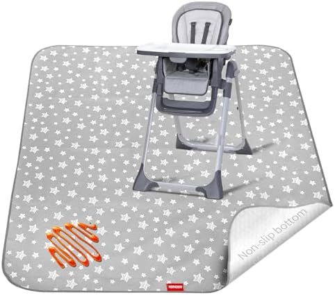 Splat Mat for Under High Chair, 42X46 Inch by Moonsea