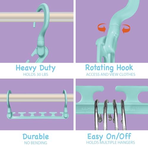 Wonder Hanger Max Space Saving Hangers, 360° Hooks, Pastel Blue - Image 3